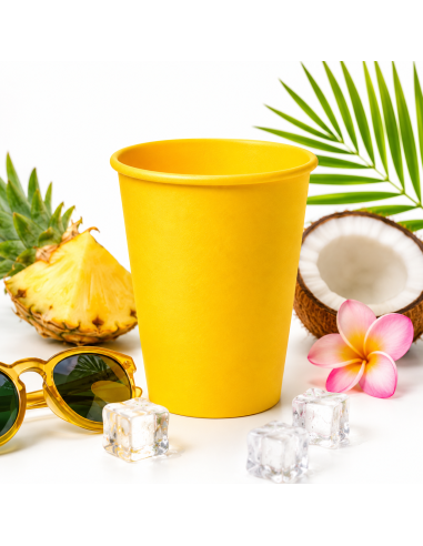 50 Wegwerp Kartonnen Bekers 240ml – Zomerse Kleuren voor Warme en Koude Dranken