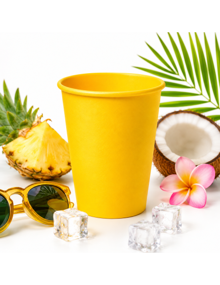 50 Wegwerp Kartonnen Bekers 240ml – Zomerse Kleuren voor Warme en Koude Dranken
