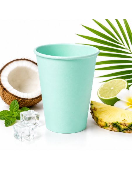 Gobelets jetables en carton 240ml pour boissons chaudes et froides couleurs estivales