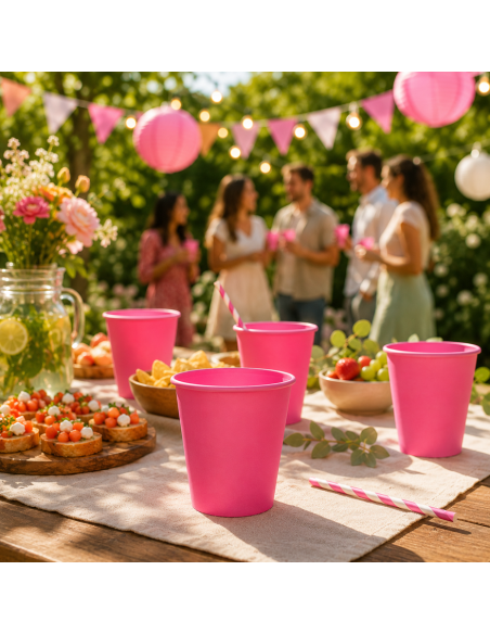 50 Wegwerp Kartonnen Bekers 240ml – Zomerse Kleuren voor Warme en Koude Dranken