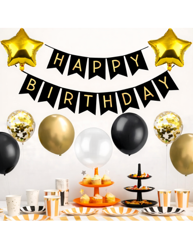 Ballonnen 18 jaar zwart goud set verjaardag decoratie