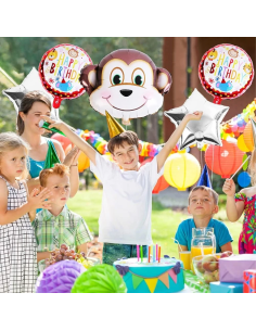 Aap ballonnen verjaardag set 5 stuks jungle decoratie