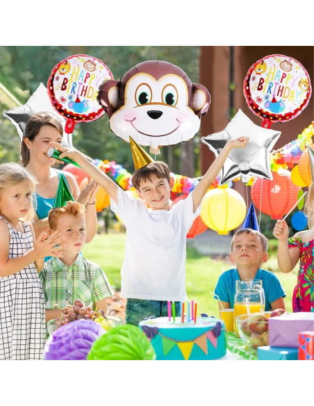 Aap ballonnen verjaardag set 5 stuks jungle decoratie