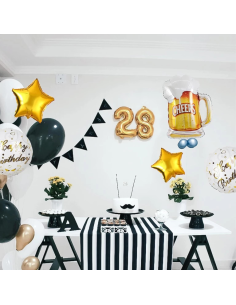Bier ballon set verjaardag Cheers 5 stuks decoratie 2