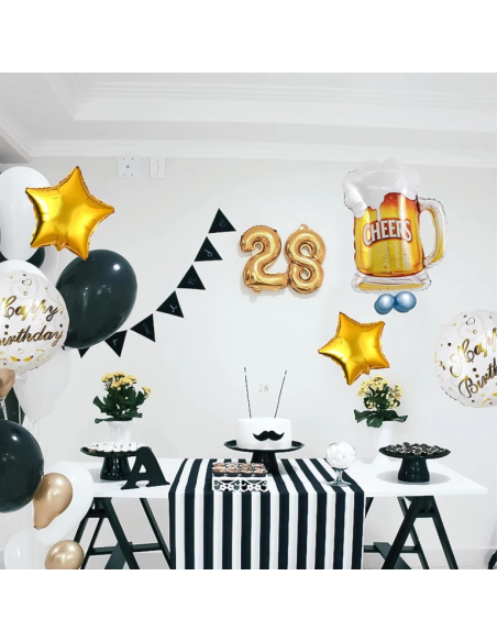 Bier ballon set verjaardag Cheers 5 stuks decoratie