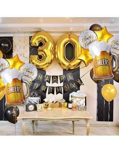 Bier ballon set verjaardag Cheers 5 stuks decoratie