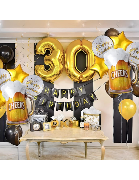 Bier ballon set verjaardag Cheers 5 stuks decoratie