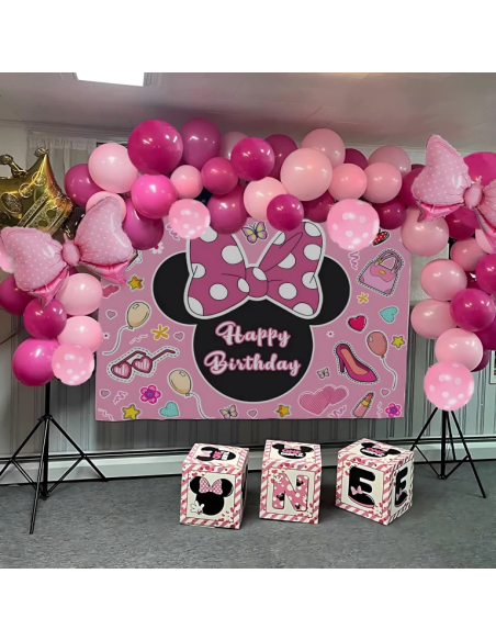Guirlande ballons Minnie Mouse 111 pièces – décoration anniversaire