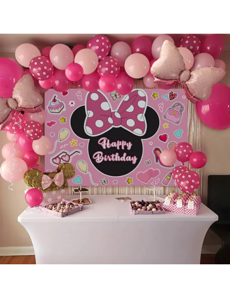Guirlande ballons Minnie Mouse 111 pièces – décoration anniversaire