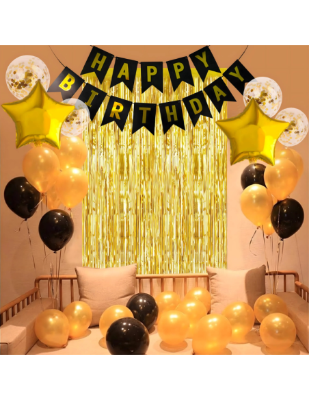 Kit ballons anniversaire 30 ans noir et or – décoration fête