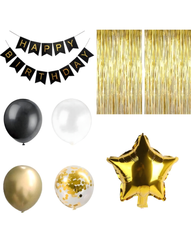 Ballonnen 40 jaar zwart goud set verjaardag decoratie