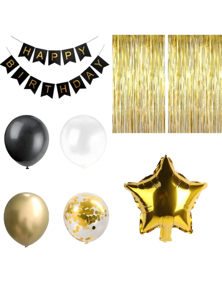 Kit ballons anniversaire 40 ans noir et or – décoration fête