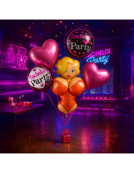 Ballonnen vrijgezellenfeest set 5 stuks EVG decoratie