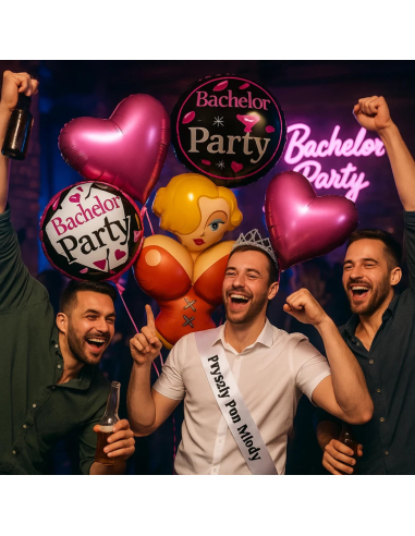 Ballonnen vrijgezellenfeest set 5 stuks EVG decoratie
