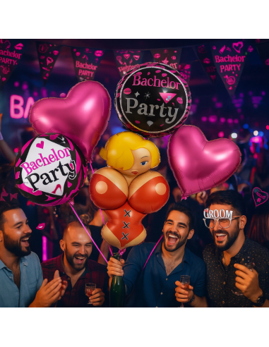 Ballons EVG kit 5 pièces – décoration enterrement vie garçon