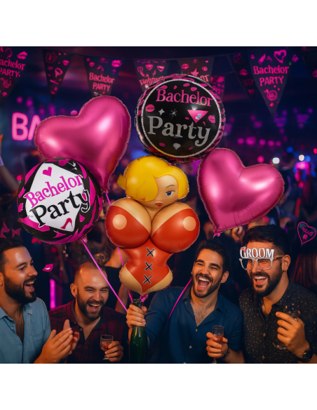 Ballonnen vrijgezellenfeest set 5 stuks EVG decoratie