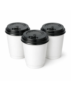 Zwarte deksels Ø90mm voor koffiebekers – 100 of 1000 stuks
