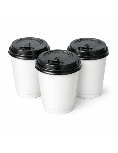 Couvercles gobelets Ø90mm noirs – café à emporter 100 ou 1000 pcs