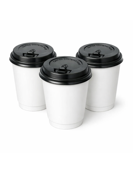 Zwarte deksels Ø90mm voor koffiebekers – 100 of 1000 stuks