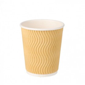 Koffiebeker dubbelwandig 8oz 237ml bruin - 50 stuks  - Wegwerpservies