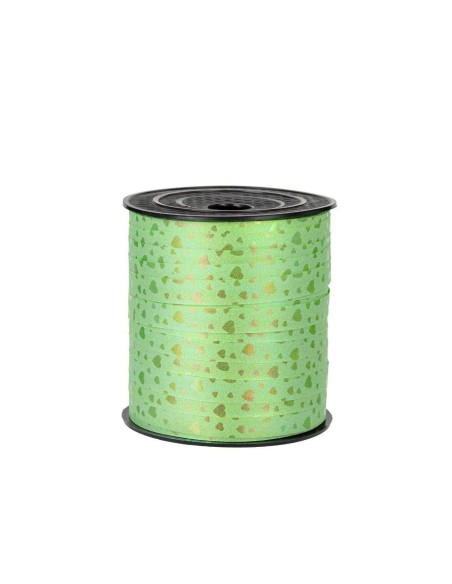 Krullint 10 mm x 100 m met hartjesprint voor cadeauverpakking
