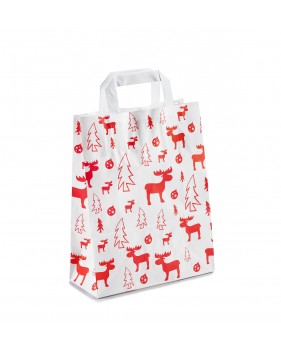 Sacs de Noel en papier kraft à poignées plates " Red Elk"  - Accueil