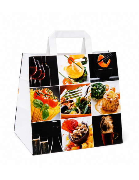 Sacs papier kraft Fine Food 26x17x25 cm - 50 sacs premium
