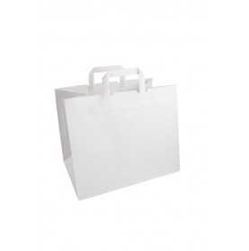 Sacs en papier blancs take away 32 x 17 x 27cm  - Accueil