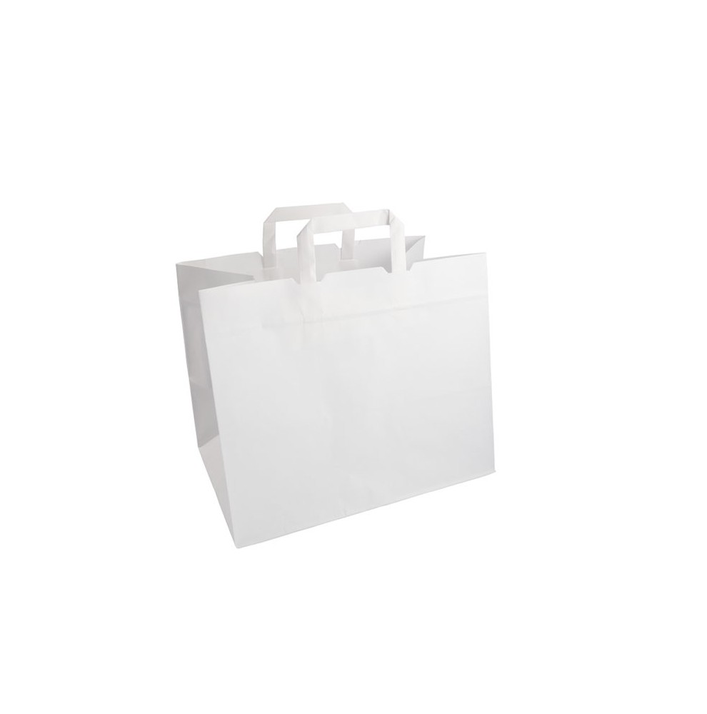 Sacs en papier blancs take away 32 x 17 x 27cm  - Accueil