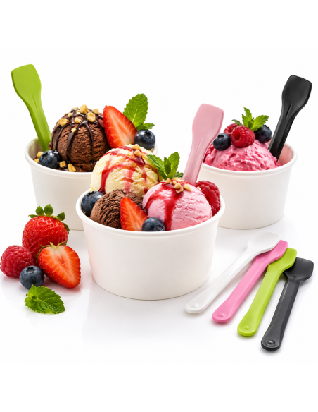 Gobelets à glace carton blanc 180 ml Ø90 mm - Lot de 50