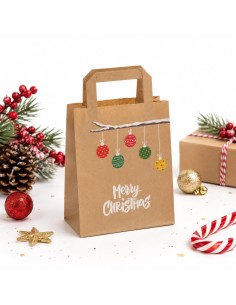 Kraft kerst draagtassen kopen | 50 stuks | Packadi