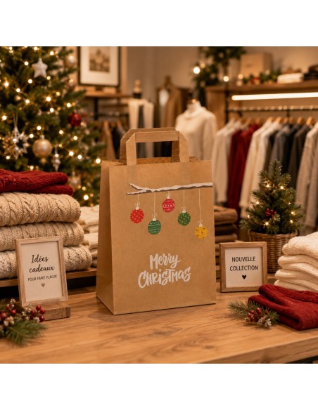 Kraft kerst draagtassen kopen | 50 stuks | Packadi