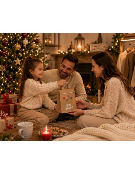 Kraft kerst draagtassen kopen | 50 stuks | Packadi