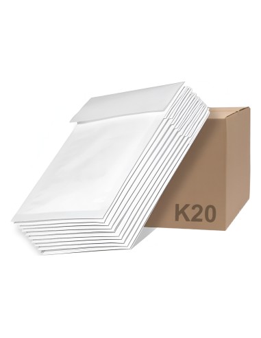 Pochette bulle blanche K20, enveloppe matelassée 370 x 480 mm, vendue en carton