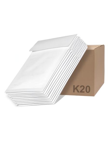 Witte luchtkussenenvelop K20, gewatteerde verzendenvelop 370 x 480 mm, per doos