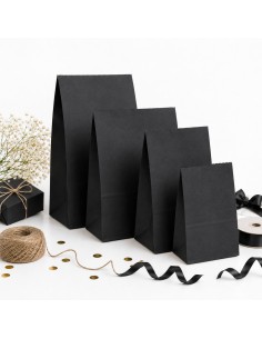 50 papieren kraft zakjes zwart cadeauzakjes verpakking