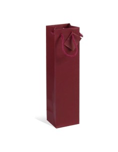 Sac papier bouteille rouge 10+9x39 cm en papier kraft, vue de face 2
