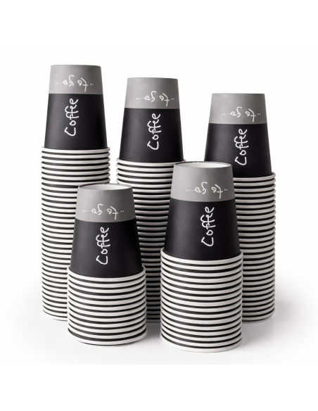 Gobelet à café en carton gris imprimé Coffee to go 240 ml Ø80 mm
