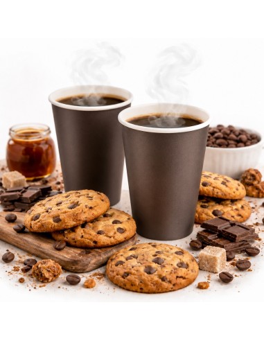 Gobelets à café en carton noir 240 ml Ø80 mm pour boissons chaudes