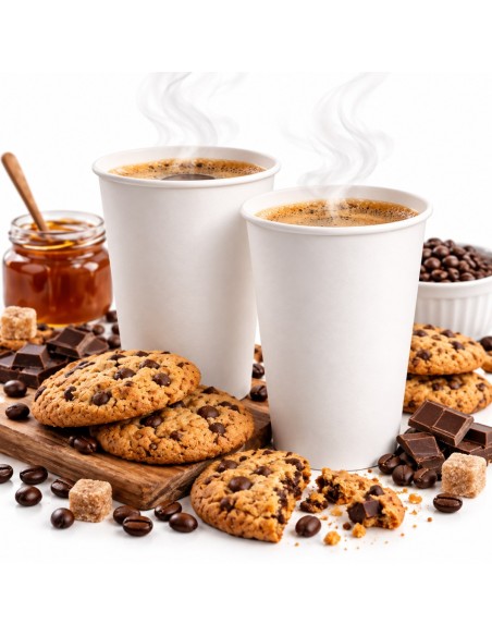 Gobelets à café en carton blanc 240 ml Ø80 mm pour café à emporter