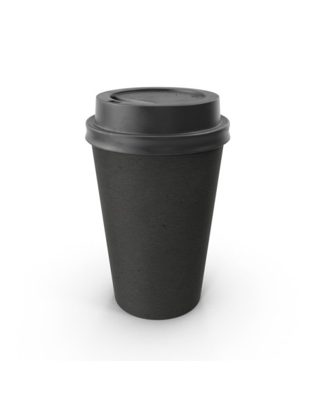 Gobelet carton noir 180 ml Ø 70,3 mm avec couvercle noir pour distributeur - Packadi
