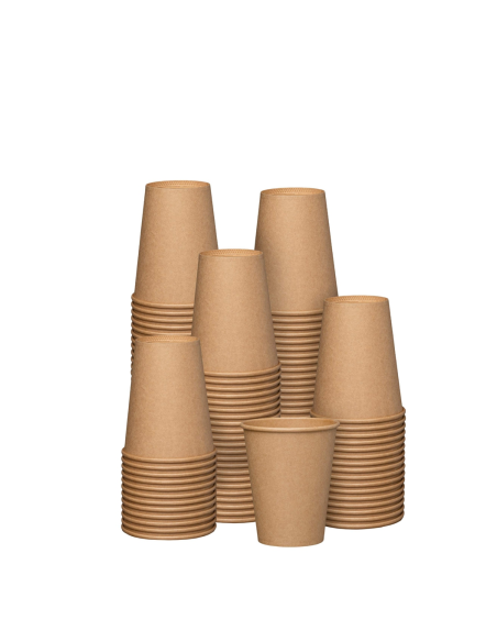 Bruine kraft kartonnen bekers 240 ml