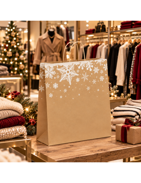 Grand sac de Noël flocons dans une boutique de mode