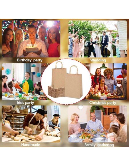 sacs en papier kraft brun utilisés pour anniversaires, mariages, fêtes de Noël et repas de famille