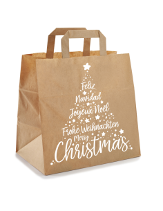 Papieren kersttassen take away Xmas 26x17x25 cm | Packadi 2