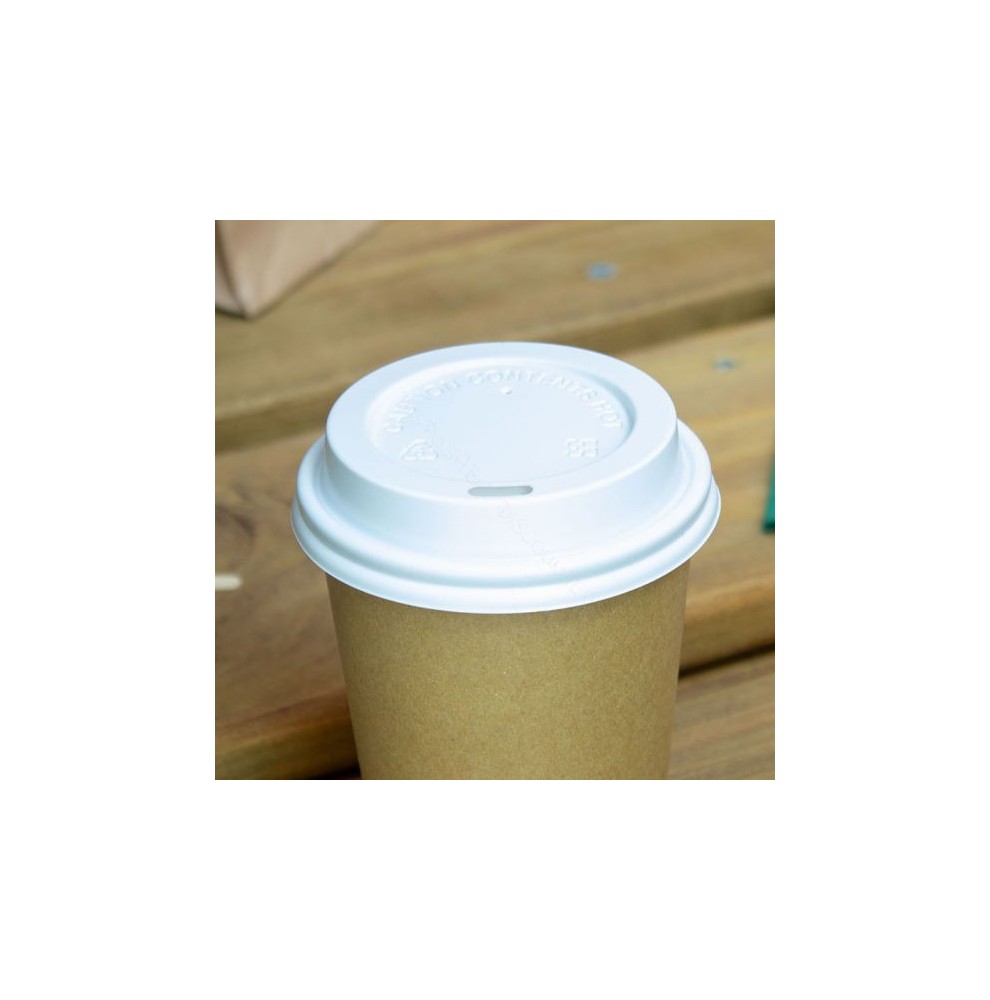Deksel wit voor Coffee to go beker 80mm 240ml 8oz-50 stuks  - Home