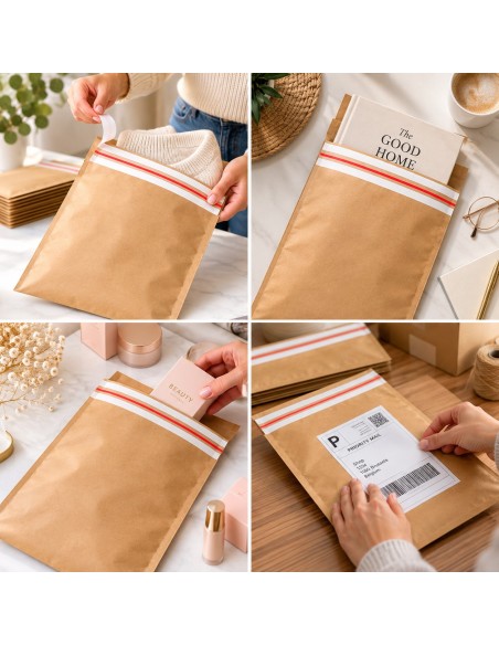 Plasticvrije kraft verzendzakken voor kleding, boeken en cosmetica - Packadi