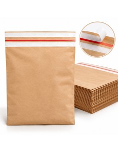 Papieren verzendzakken kraft met dubbele retourstrip - Packadi