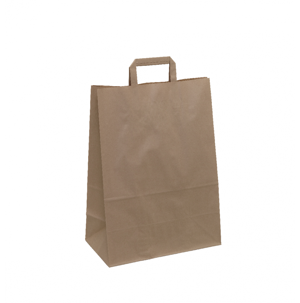 Sacs Kraft Brun à Poignées Plates – Sac Boutique Écologique