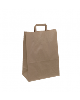 Sacs en papier kraft brun à poignées plates  - Accueil Sacs en papier kraft brun à poignées plates  - Accueil
